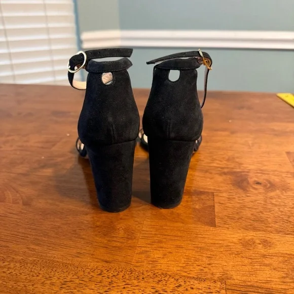 Stuart Weitzman Nearlynude ankle strap sandal black suede size 7.5 - Picture 7 of 12